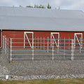 Self care horse boarding stall with connected pea gravel run